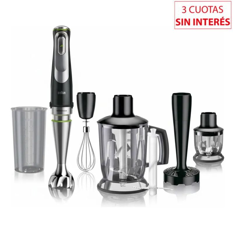 Licuadora Minipimer Mixer Braun MQ9147X 6 en 1 Plateado