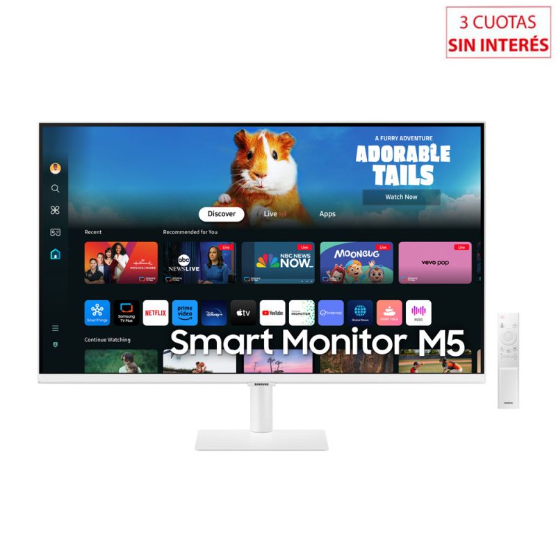 Monitor Smart 31.5" Samsung LS32DM501ELXZB Apps WiFi Bluetooth Blanco