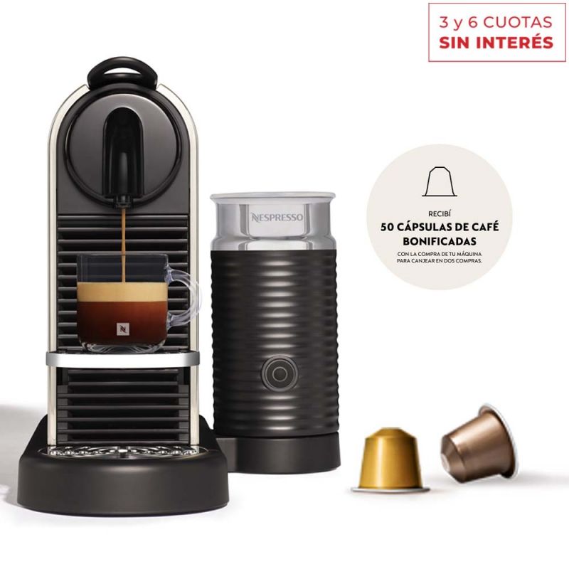 Cafetera Nespresso Citiz & Milk D145-AR-ME-NE Platinum