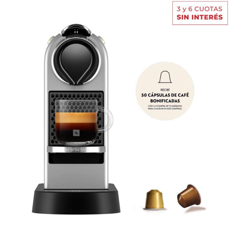 Cafetera Nespresso CitiZ Silver C113-AR-SI-NE2 Gris