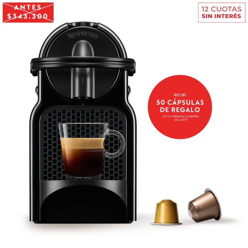 Cafetera Nespresso Inissia Black D40-AR-BK-NE4