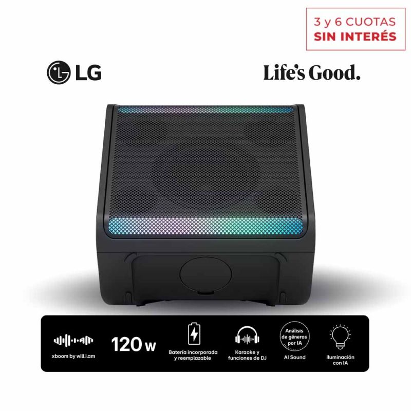 Parlante Portátil Bluetooth con luz LG XBOOM Stage301 Negro