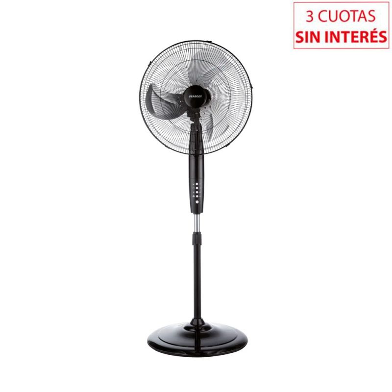 Ventilador de Pie 20" Peabody PE-VPY350 C/Remoto Digital Negro