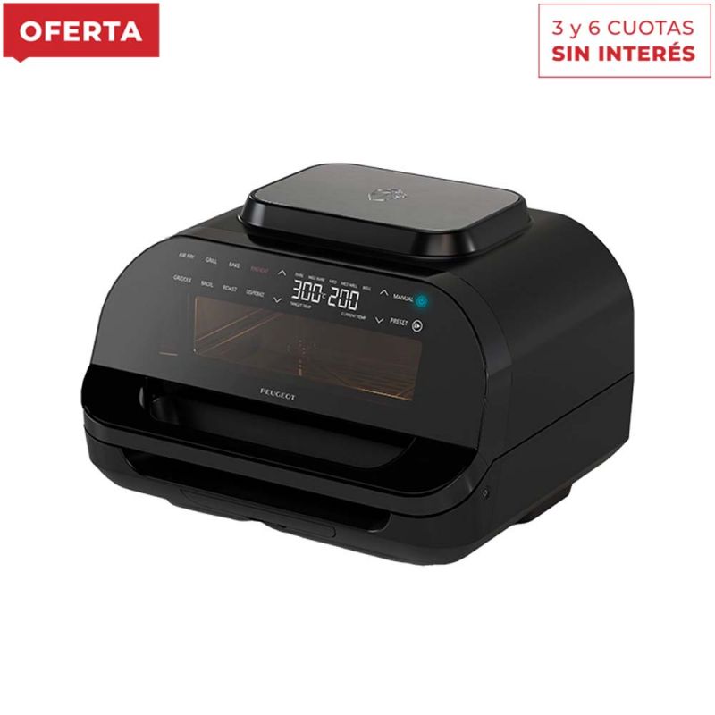 Freidora de Aire 10Lts Peugeot Tours PN-EO253 Horno + Grill Negro