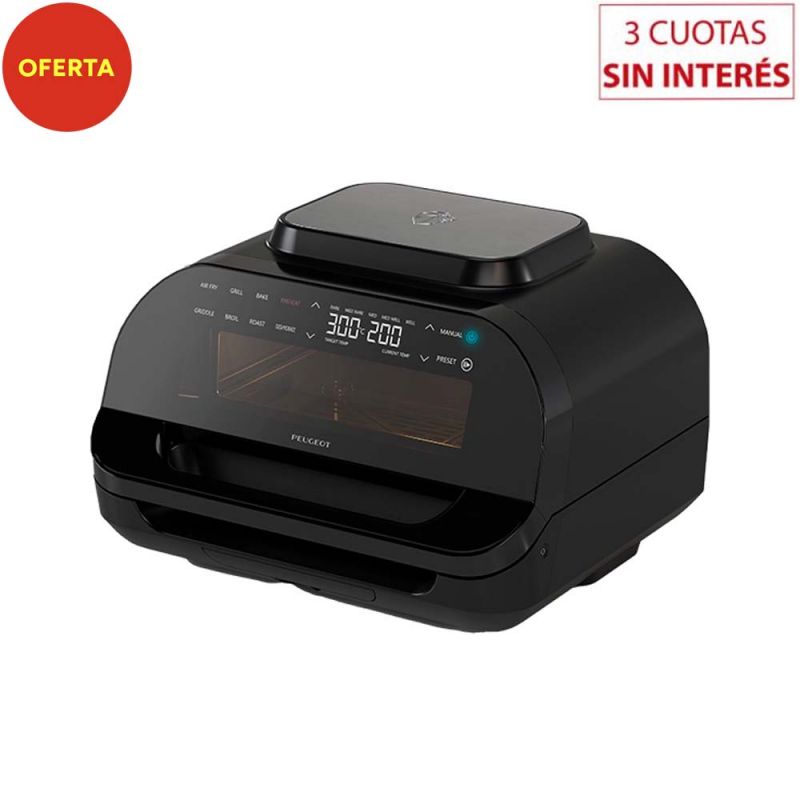 Freidora de Aire 10Lts Peugeot Tours PN-EO253 Horno + Grill Negro