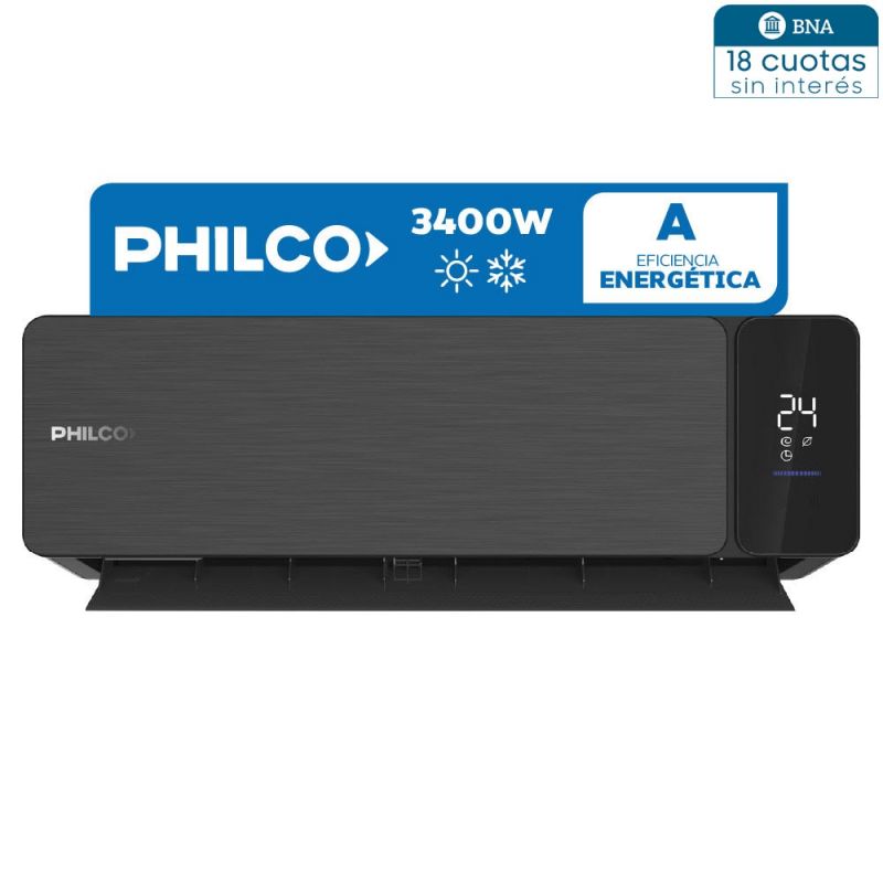Aire Acondicionado Philco 2924Frig (3400W) PHBKS34HA6AN Frío/Calor Split Negro