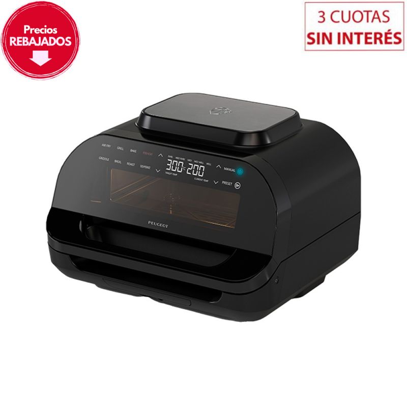 Freidora de Aire 10Lts Peugeot Tours PN-EO253 Horno + Grill Negro