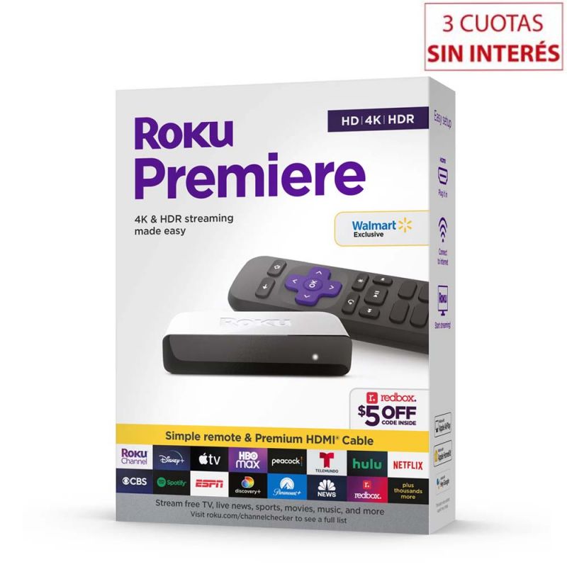 Reproductor Streaming Roku Premiere 3920RW HD 4K Blanco