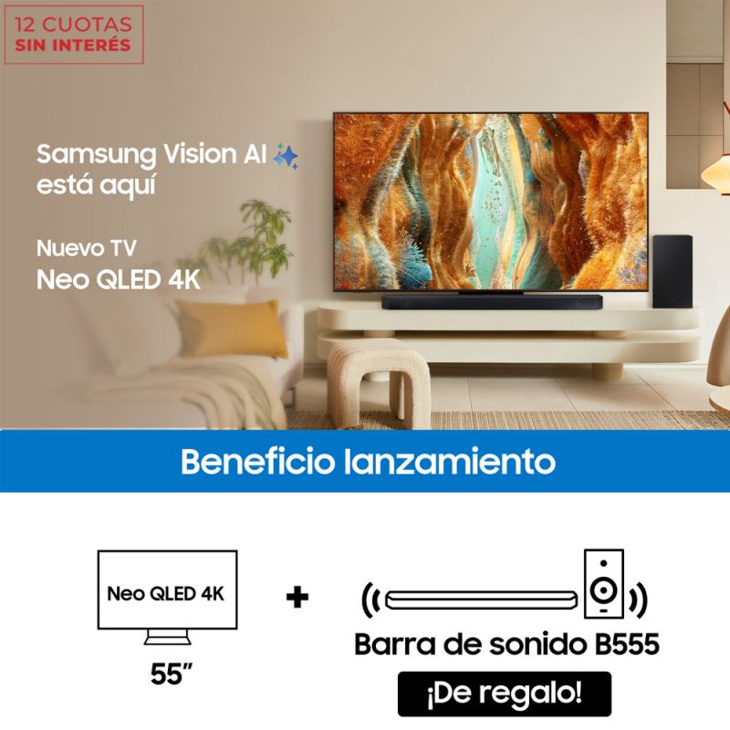 Smart TV 55" Samsung Neo QLED 4K QN55QN70FAGCZBB HW-B555ZB