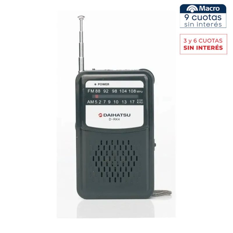 Radio Portátil Pocket Daihatsu D-RK4 AM/FM Negro