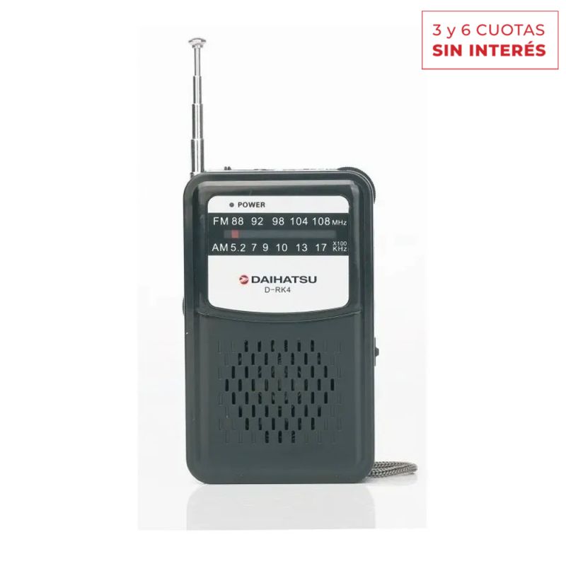 Radio Portátil Pocket Daihatsu D-RK4 AM/FM Negro