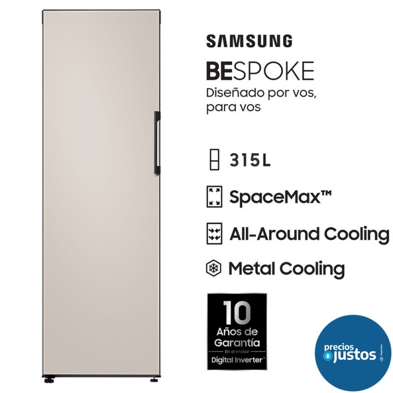 Heladera One Door 315Lts Samsung Bespoke RZ32744539 No Frost Inverter Satin Beige