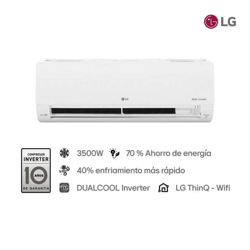 Aire Acondicionado LG Dual Cool 3024F 3517W S4-W12JA31A Frío/Calor WiFi Inverter