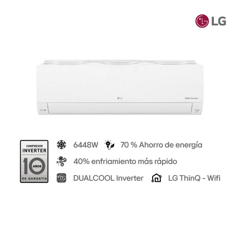 Aire Acondicionado LG 5560Frig (6448W) S4-W24K231E Frío/Calor DualCool WiFi Inverter