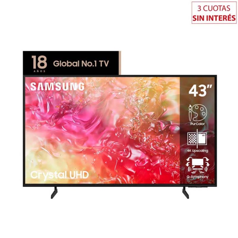 Smart TV 43" Samsung 4K UHD Crystal UN43DU7000GCZB Negro