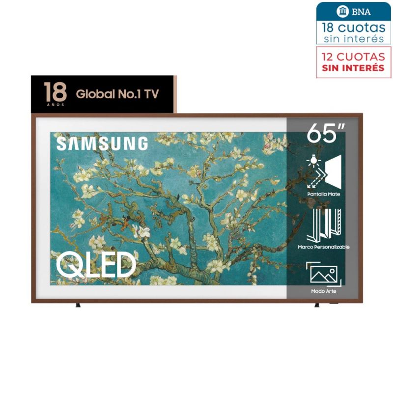 Smart TV 65" Samsung The Frame QLED 4K UHD QN65LS03BAGCZBM Nogal