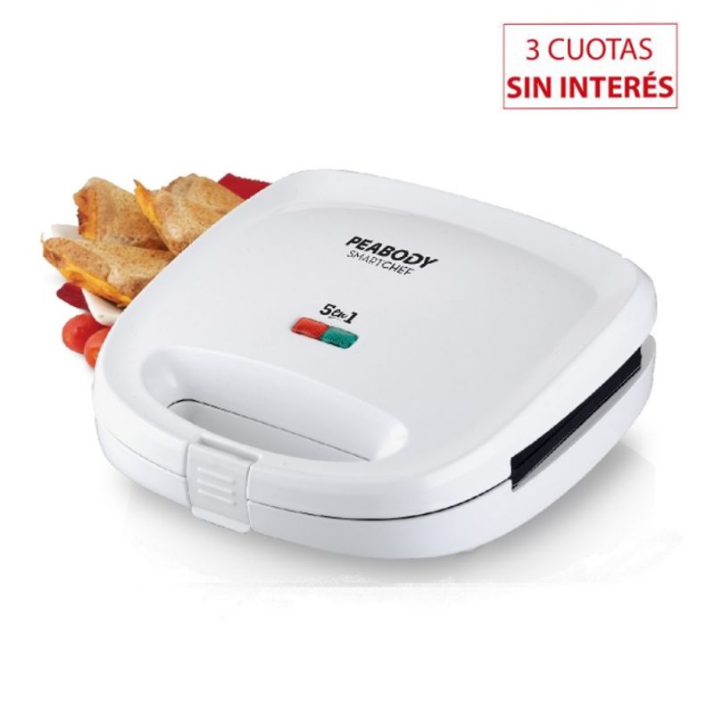 Sandwichera 5 en 1 Peabody PE-SW6141 Blanco