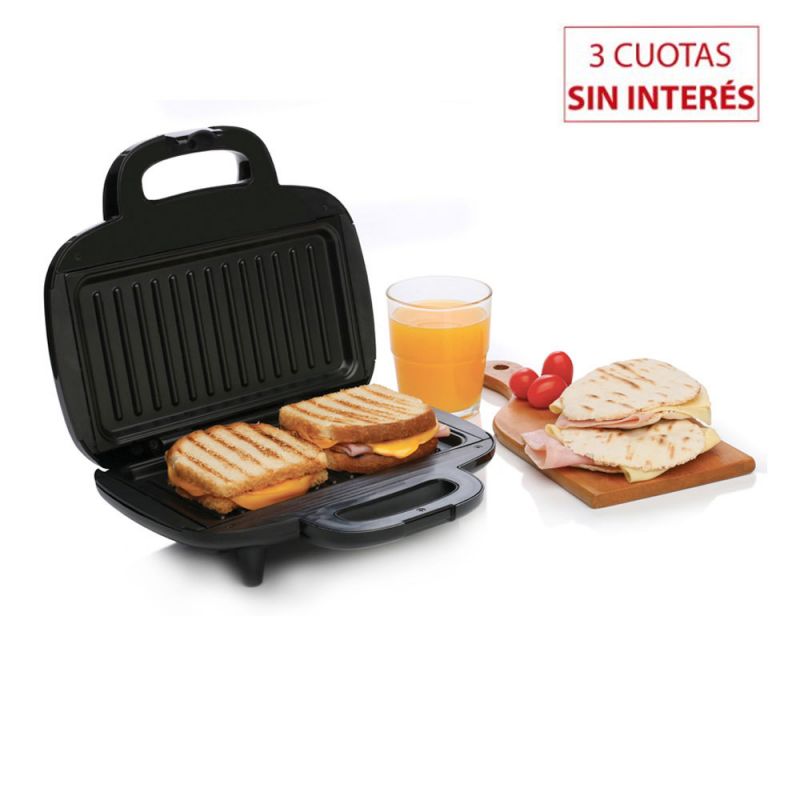 Sandwichera Liliana Mastertot AS990 Negro con Inox