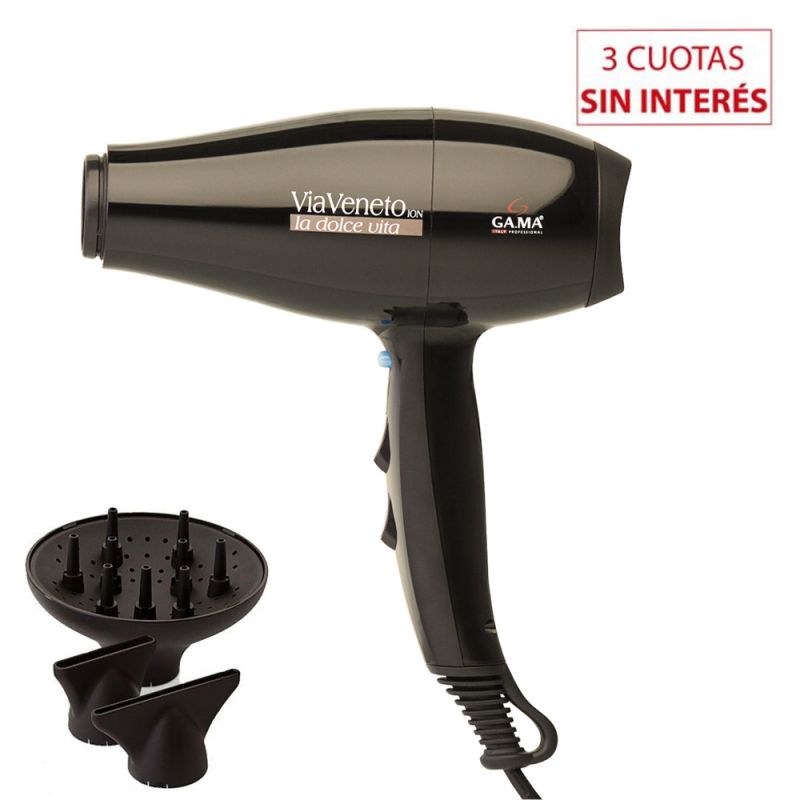 Secador de Cabello Gama Via Veneto Ion 110885 2200W Negro