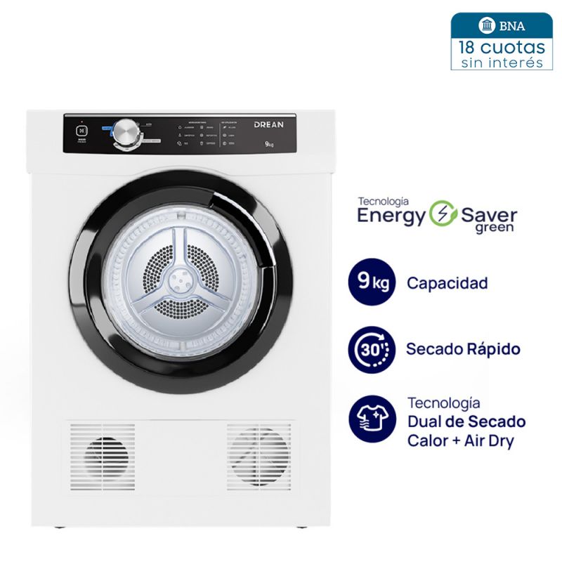 Secarropas por Calor 9kg Drean SED090VBCL Blanco