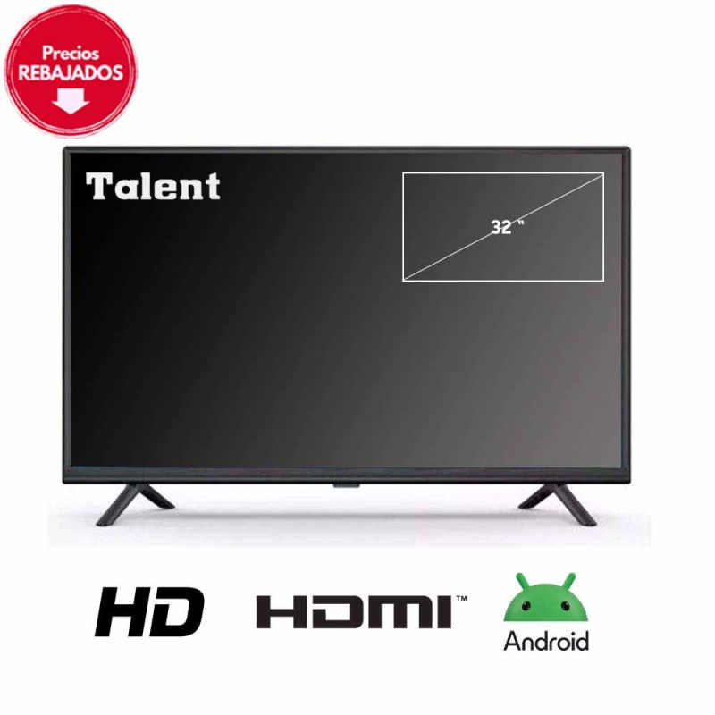 Smart TV 32" Talent 32TALHD Android Negro