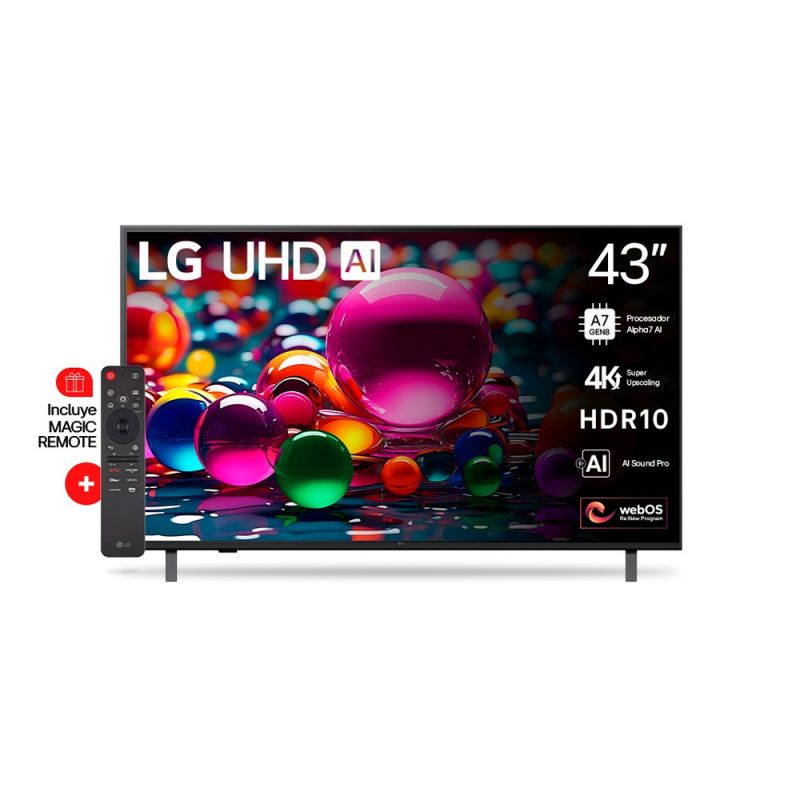 Smart TV 43" LG 4K UHD 43UA8050PSA ThinQ AI Negro