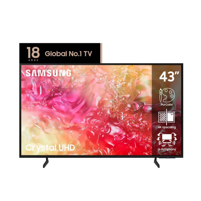 Smart TV 43" Samsung 4K UHD Crystal UN43DU7000GCZB Negro