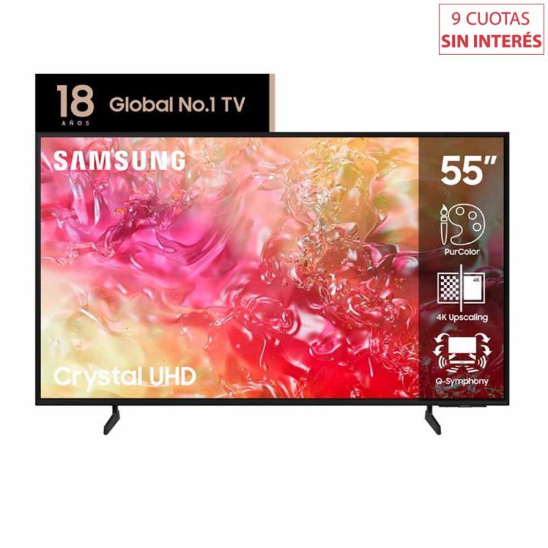 Smart TV 55" Samsung 4K UHD CRYSTAL UN55DU7000GCZB Negro