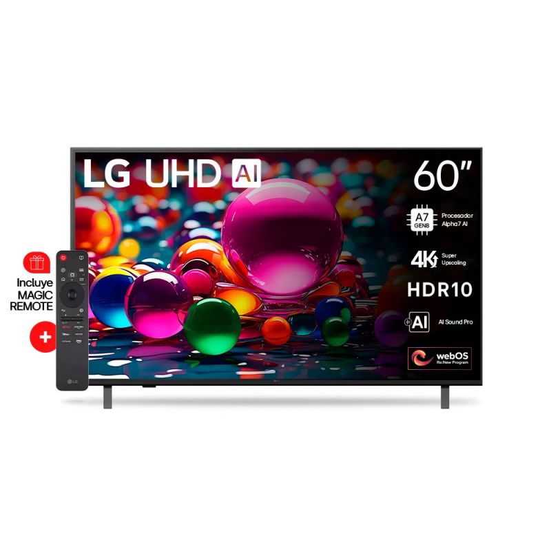 Smart TV 60" LG 4K UHD 60UA8050PSA ThinQ AI Negro