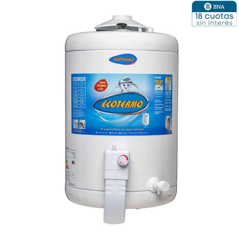 Termotanque a Gas 51Lts Ecotermo LE51 I Colgar C/Inferior