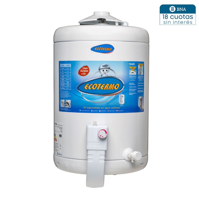 Termotanque a Gas 51Lts Ecotermo LE51 I Colgar C/Inferior