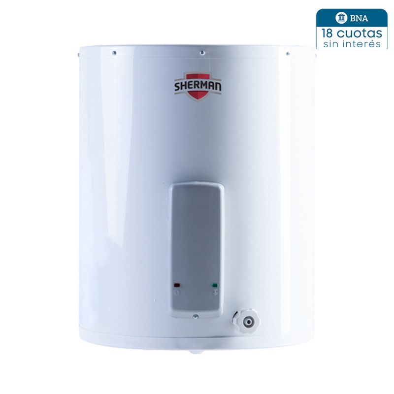 Termotanque Eléctrico 55Lts Sherman TECC055ESHK2 Colgar C/Inferior Blanco