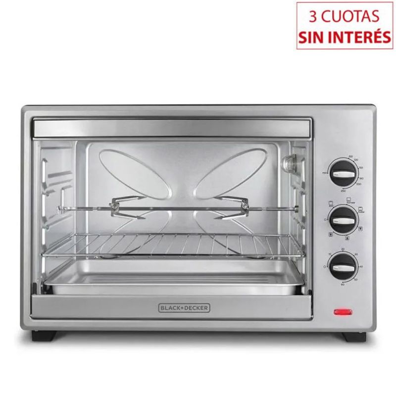 Horno Eléctrico 67Lt Black & Decker TO7000-AR C/Spiedo Inox