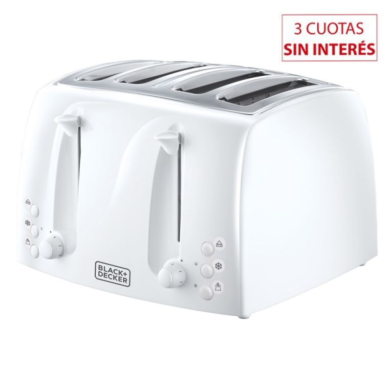 Tostadora 4 Ranuras Black & Decker TR21650-AR Blanco