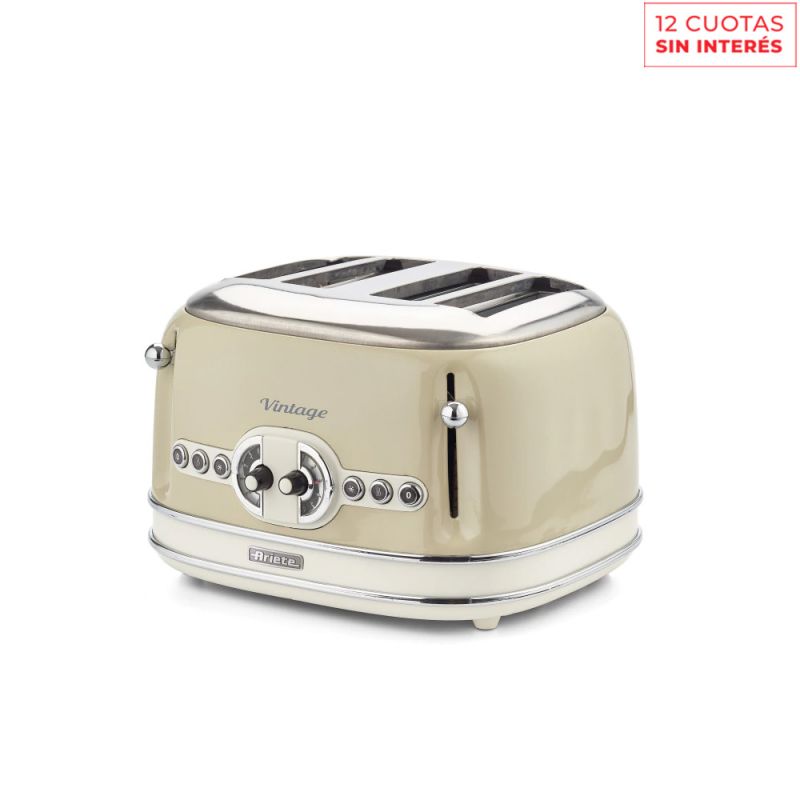 Tostadora Eléctrica Vintage Ariete PA-TO156BEE-I 4 Panes Beige