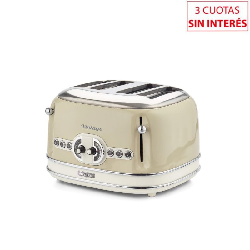 Tostadora Eléctrica Vintage Ariete PA-TO156BEE-I 4 Panes Beige