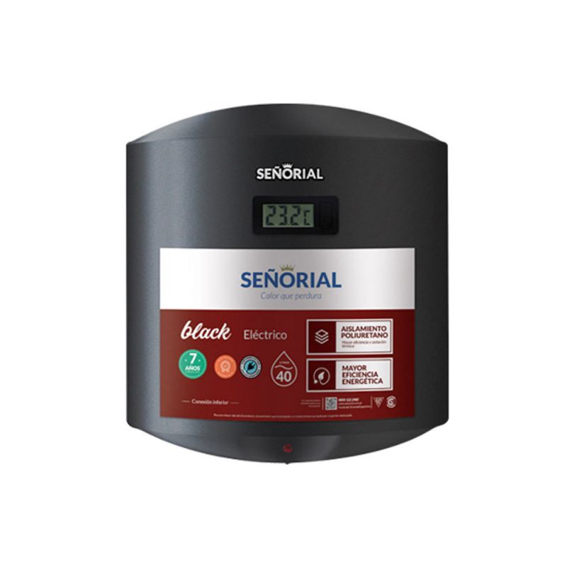 Termotanque Eléctrico 37Lts Señorial TSBE-40 Family Black Colgar C/Inferior
