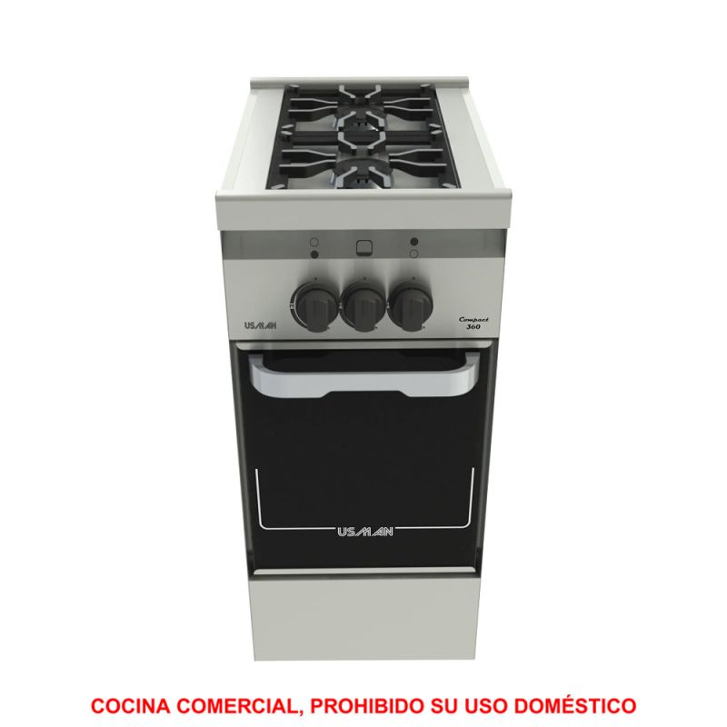 Cocina a Gas 36CM 2H Usman Compact 360-4200 Industrial Inox