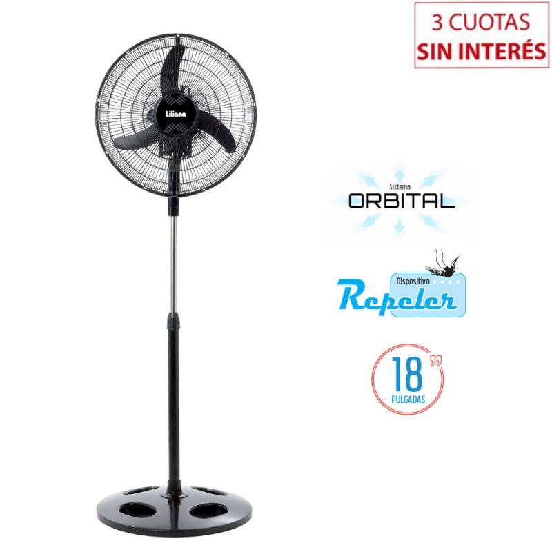 Ventilador de Pie 18" Liliana Orbital VPRN18 Negro