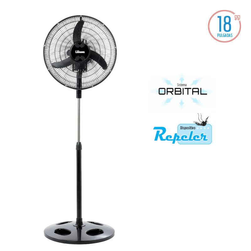 Ventilador de Pie 18" Liliana Orbital VPRN18 Negro