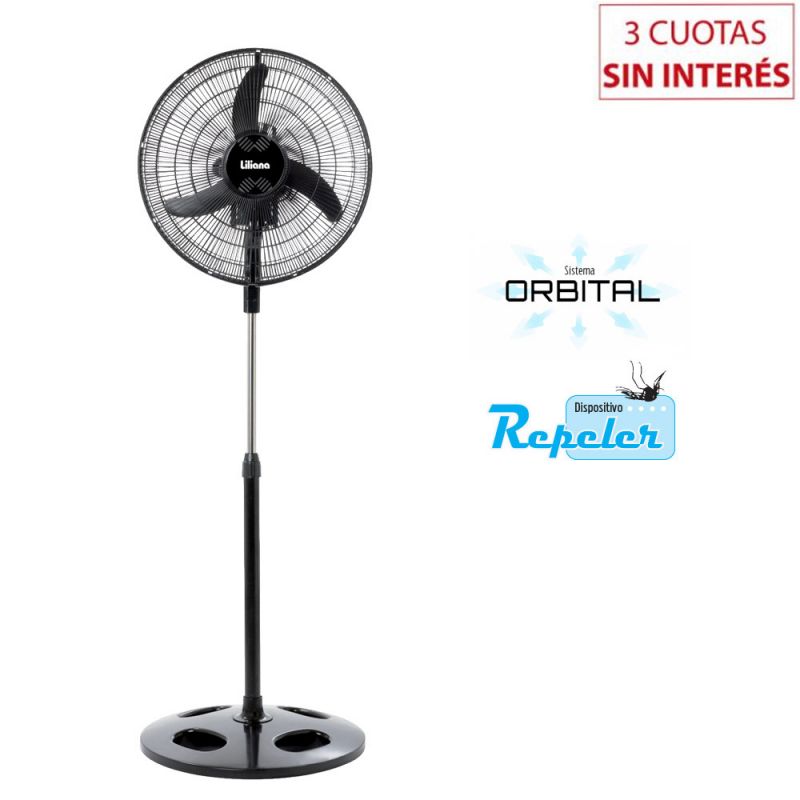 Ventilador de Pie 20" Liliana VPRN20 Orbital Negro