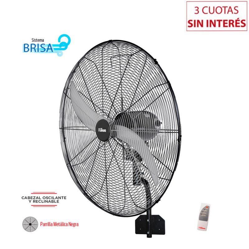 Ventilador de Pared Industrial 32" Liliana VWIT32 con C/Remoto Negro