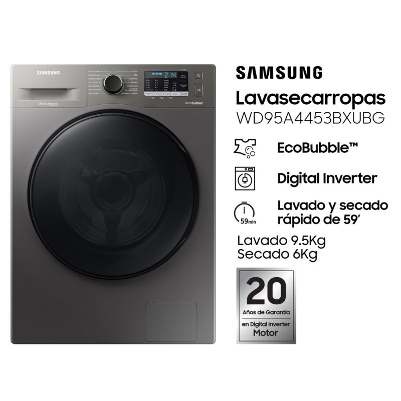 LavaSecarropas Samsung WD95A4453BXUBG 9.5/6kg Inverter Inox