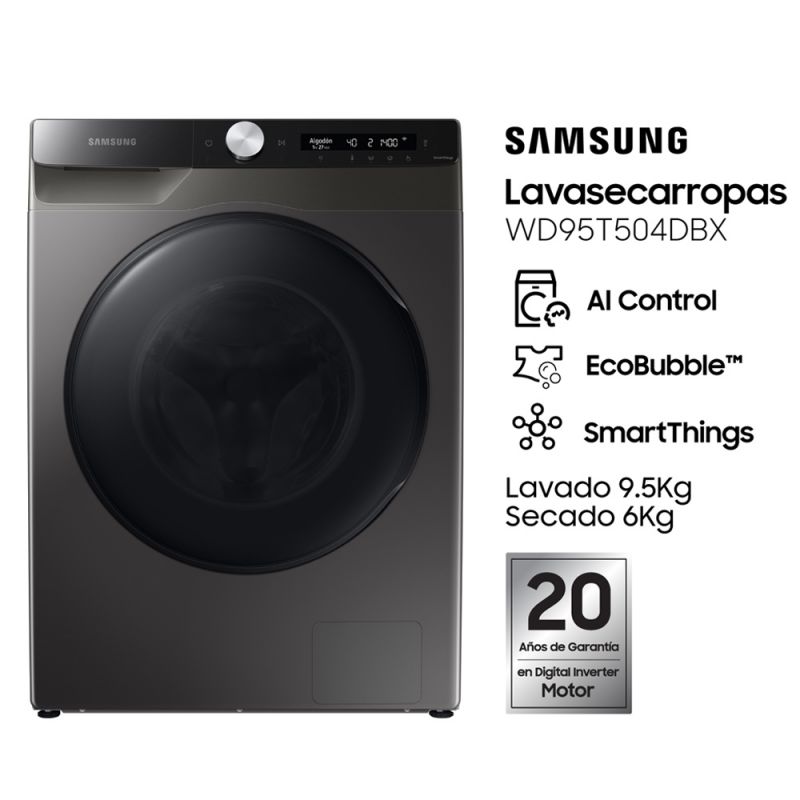 LavaSecarropas Samsung IA WD95T504DBXUBG 9.5/6kg Inverter Inox