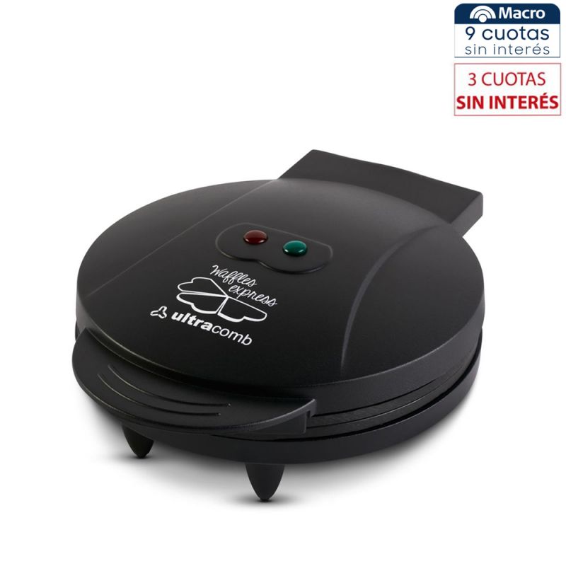 Wafflera Eléctrica Ultracomb WM-2900 Antiadherente Negro