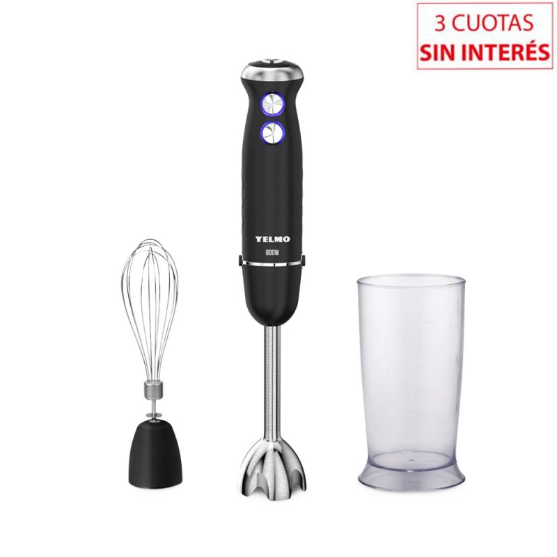 Licuadora de Mano C/Vaso Yelmo LM-1530 Negro