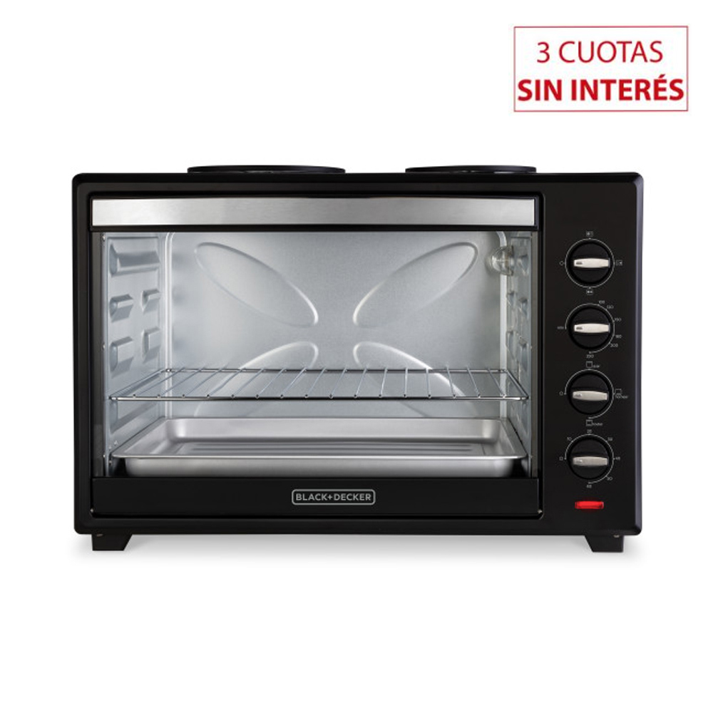 Horno Eléctrico 62Lt Black & Decker TO6000-AR Doble Anafe Negro