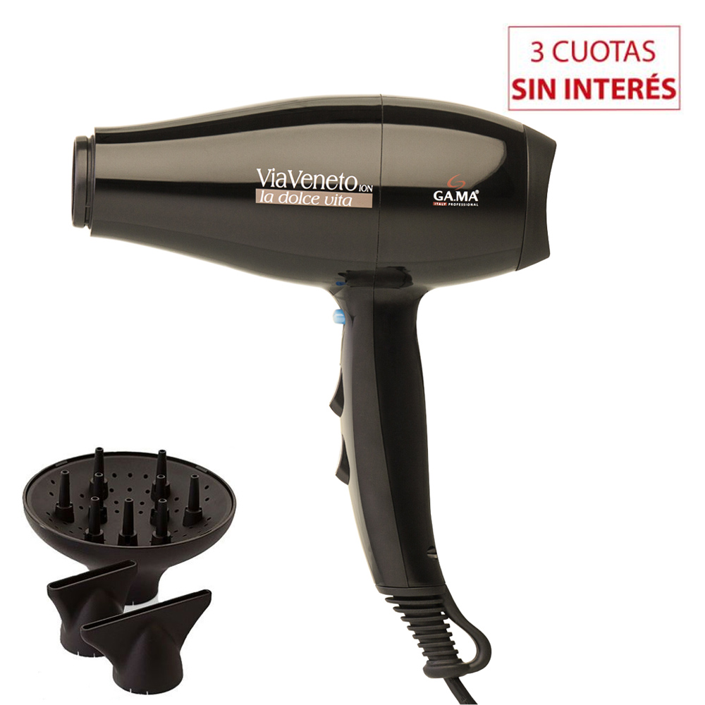 Secador de Cabello Gama Via Veneto Ion 110885 2200W Negro